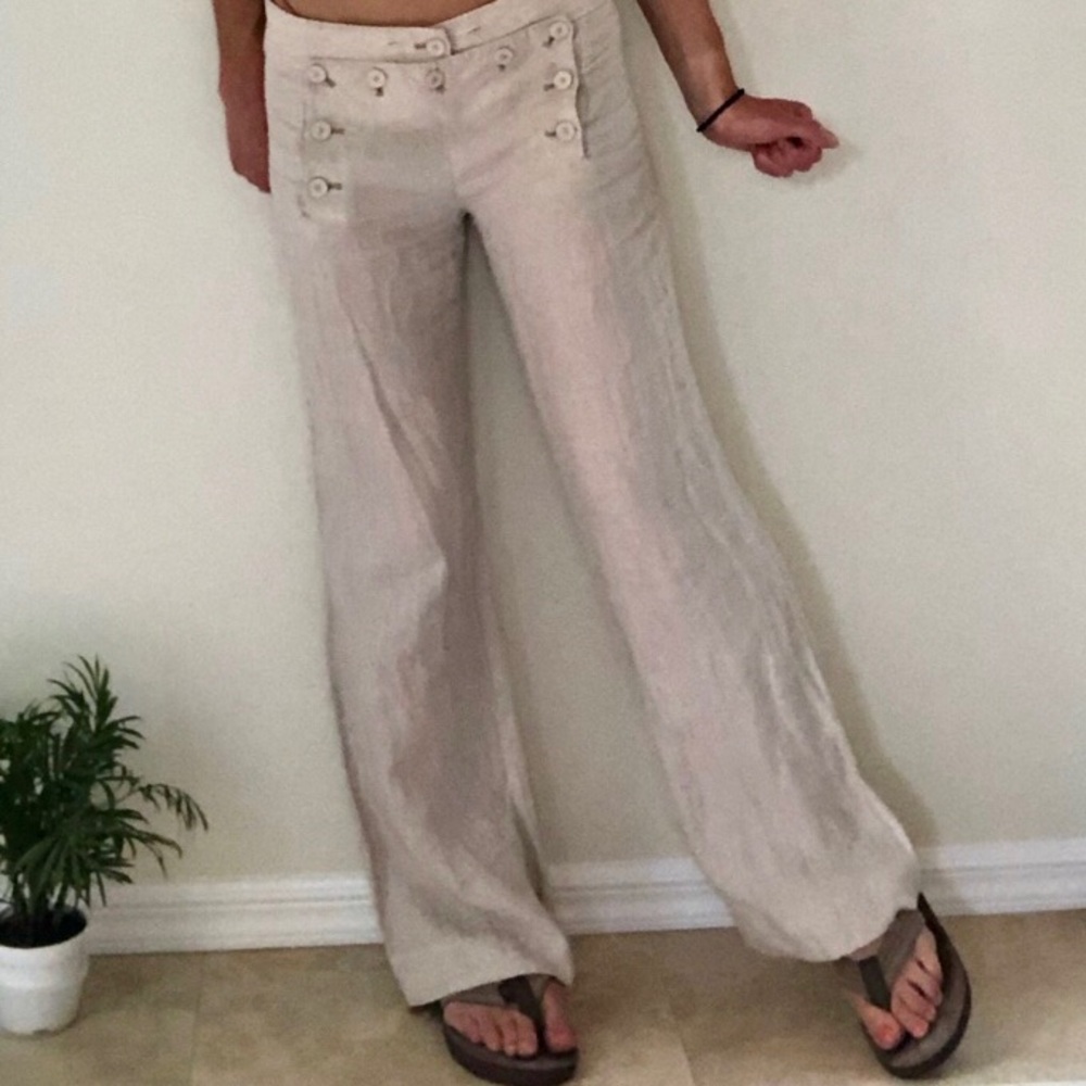 Button J.Crew linen pants